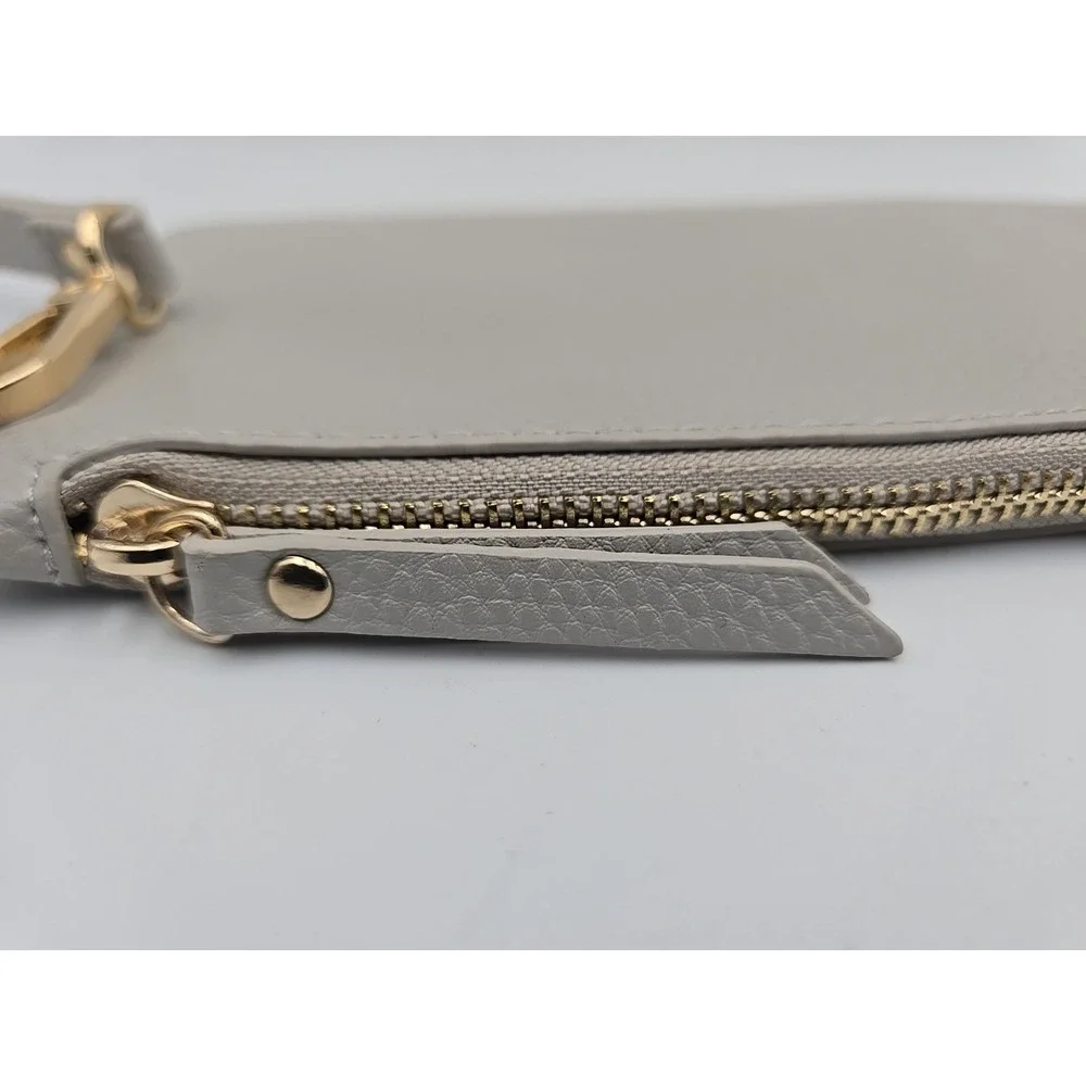 Pandora Grey Leather Zip Pouch Wristlet‎